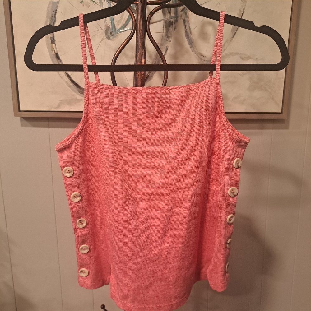 Women's Meadow Rue Anthropologie Side Button Pink Tank Size Small